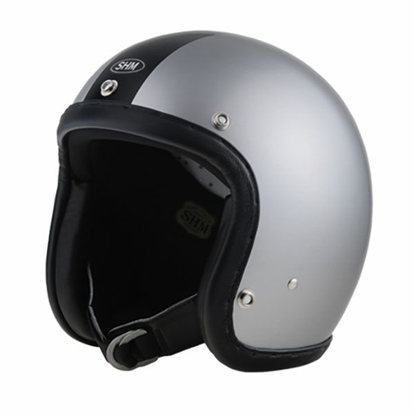 SHM ハンドステッチ ジェットヘルメット Lot-102 ダークシルバー/ブラック-01