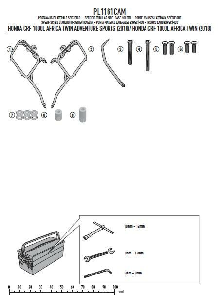 ジビ(GIVI) CAM サイドマウントフレーム Honda CRF1000L アフリカツイン 18-19 PL1161CAM-04