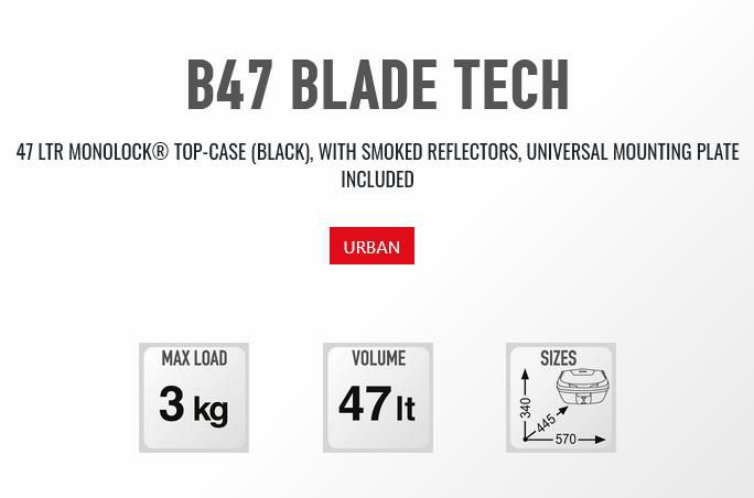 ジビ(GIVI) MONOLOCK トップケース B47 BLADE TECH B4700NTML-02