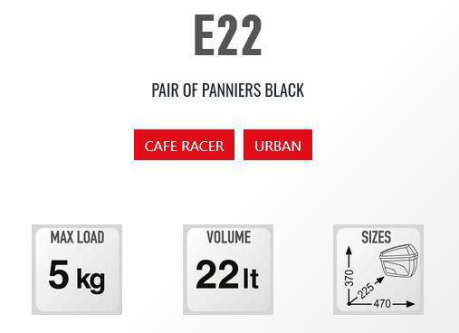 ジビ(GIVI) MONOKEY サイド パニアケース 22L E22-04