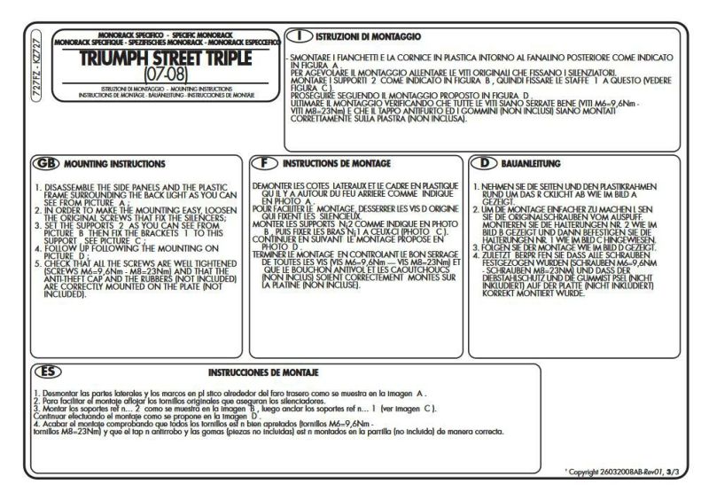 在庫僅少】 フェーリング Fehling トップケースキャリア ストリートトリプル675 13- 7977 T isabeliacona.com.ar