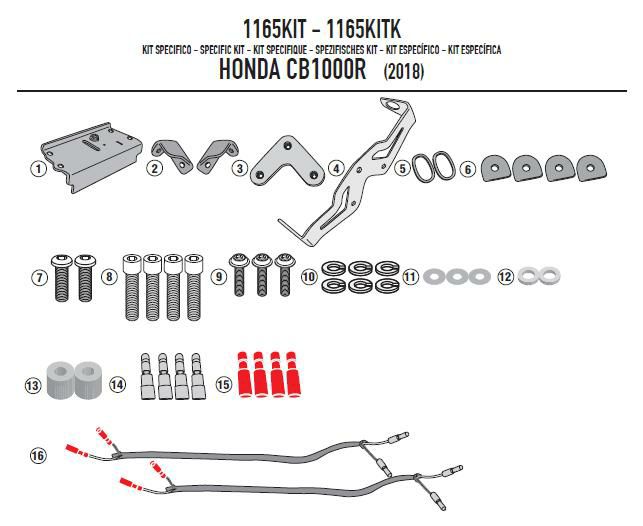 GIVI TE1165 取り付けキット CB1000R 18--01