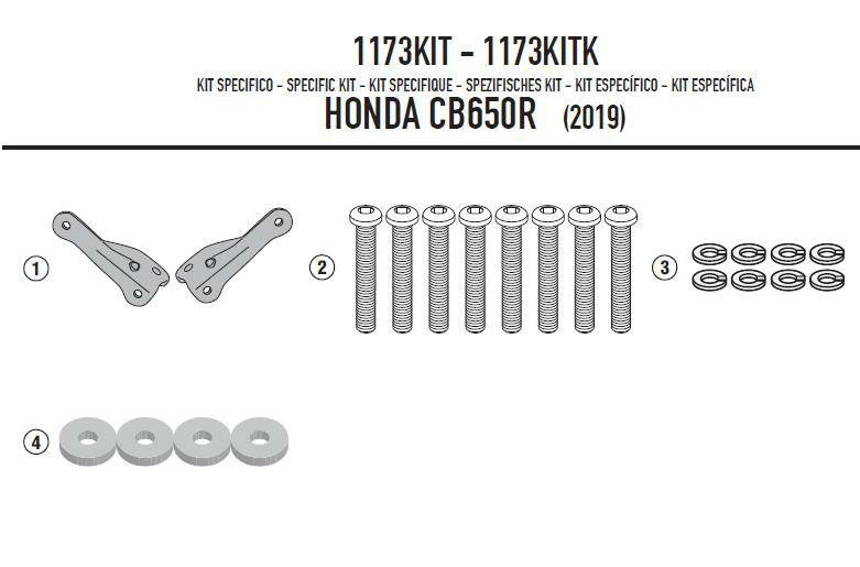 GIVI TE1173 取り付けキット CB650R 19- | バイクカスタムパーツ専門店