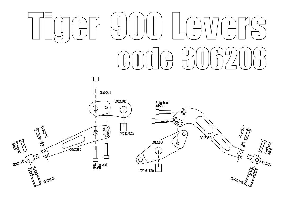 Free Spirits リクライニング ペダルキット TIGER 900 ブラック-03