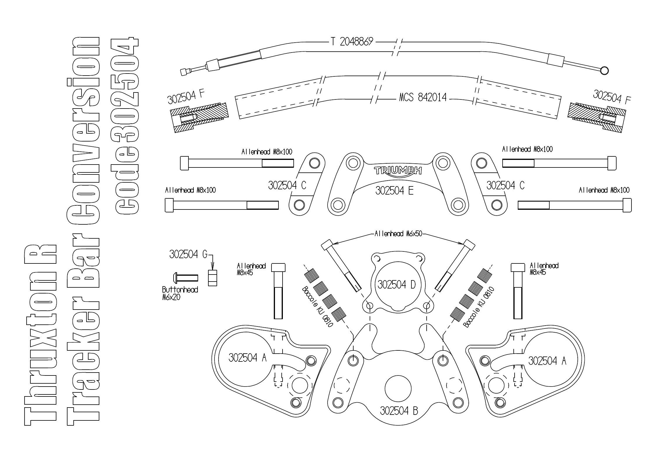 Free Spirits ハンドルコンバージョンキット ブラック  Thruxton R/RS-05