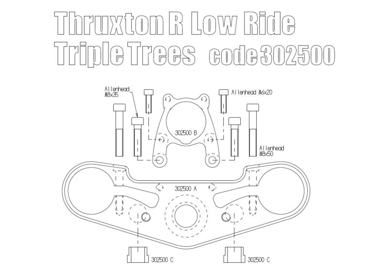 Free Spirits トップブリッジ ブラック Thruxton R/RS | バイク