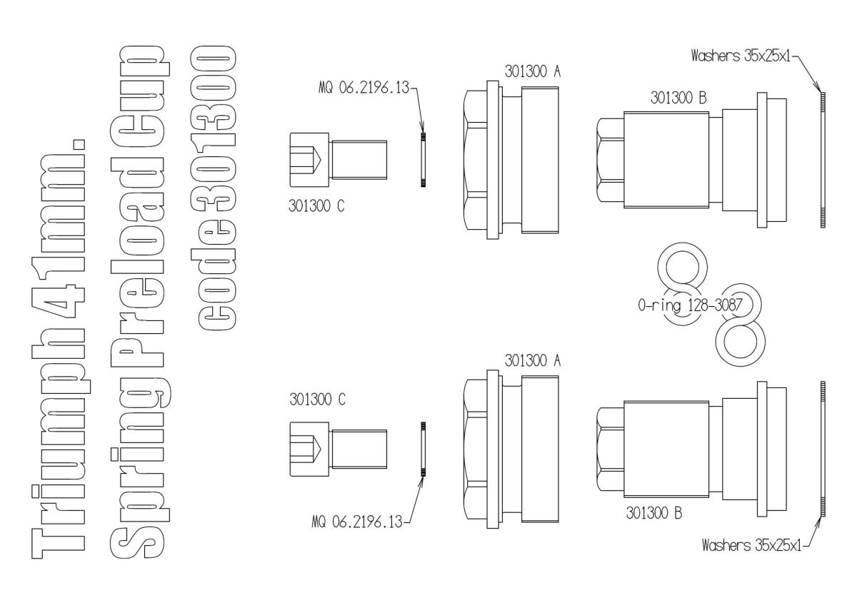 Free Spirits フォークスプリング プリロードアジャスター 41mm レッド-03