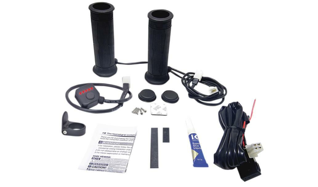 KOSO コ-ソ- ラバー ヒートグリップ ５段階温度調整 ブラック 22.2mm ハンドル用-02