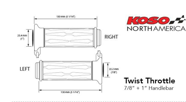 KOSO コ-ソ- LEDインジゲーター付き １インチ ハンドル 汎用 ヒートグリップ-03