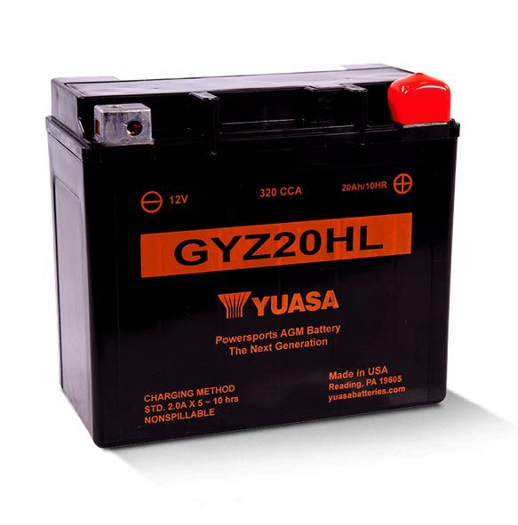 YUASA 12Vメンテナンスフリー・バッテリー（AGM） GYZ20HL (320CCA)-01