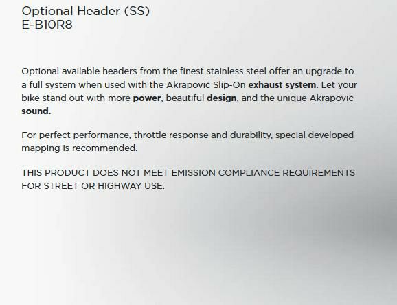 Akrapovic (アクラポヴィッチ) ヘッダーパイプ ステンレス S1000RR 20-21-02
