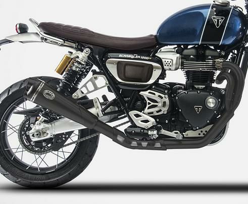 ZARD フルエキゾーストマフラー ローマウント トライアンフ SCRAMBLER 1200 Euro4 ブラック-01