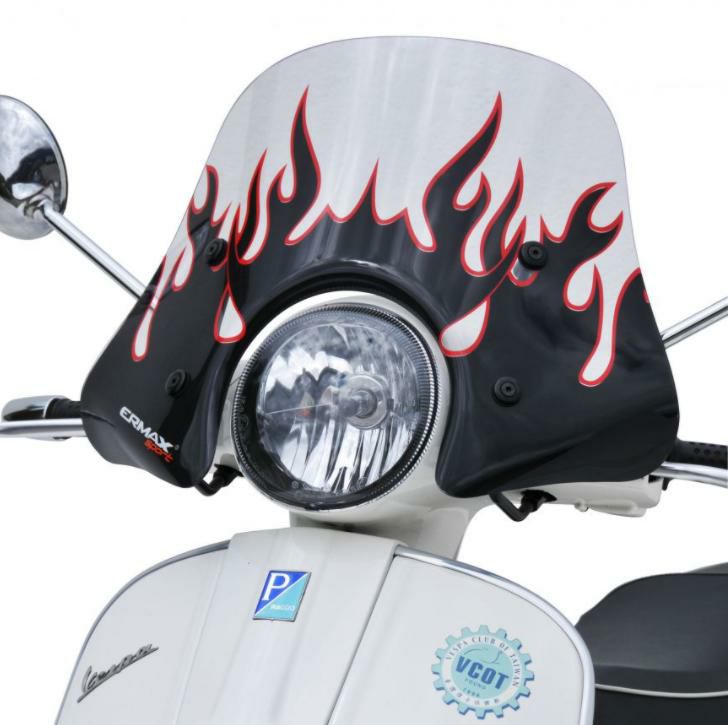 ermax アルマックス ウインドスクリーン ファイヤーパターン Vespa GTS,LX,S-01
