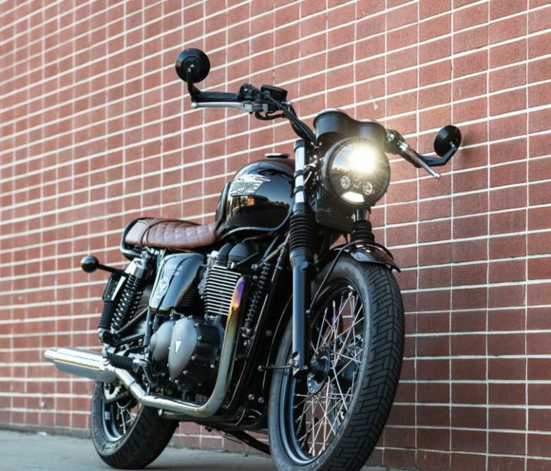 MOTODEMIC LED ヘッドライト EVOスタンダード ブラック Triumph Bonneville, Thruxton-01