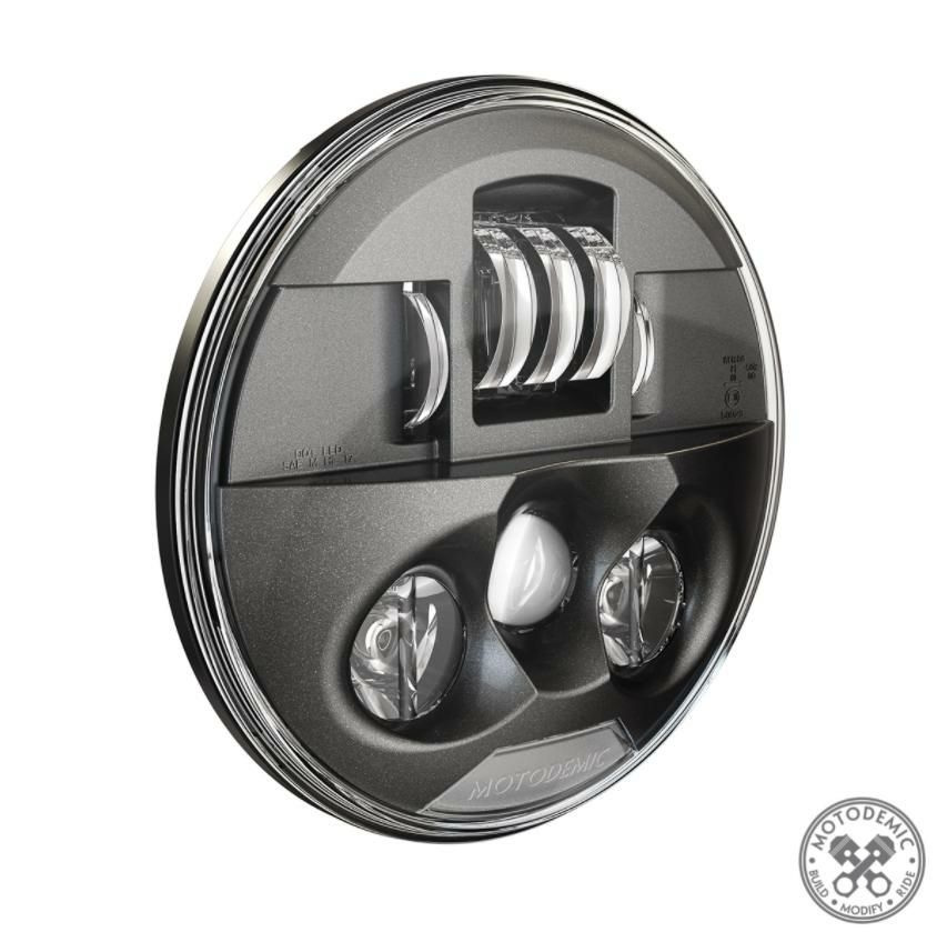 MOTODEMIC LED ヘッドライト EVOスタンダード グラファイト Triumph Bonneville, Thruxton-03