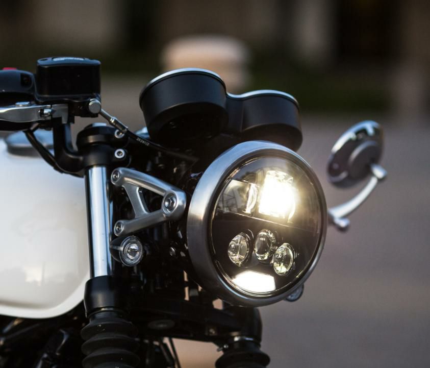 MOTODEMIC LED ヘッドライト EVOスタンダード グラファイト Triumph Bonneville T100 T120 2016～-04