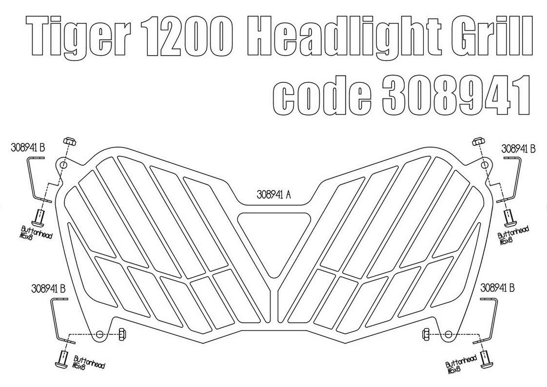Free Spirits ヘッドライト グリル Tiger 1200, Tiger Explorer 17--05