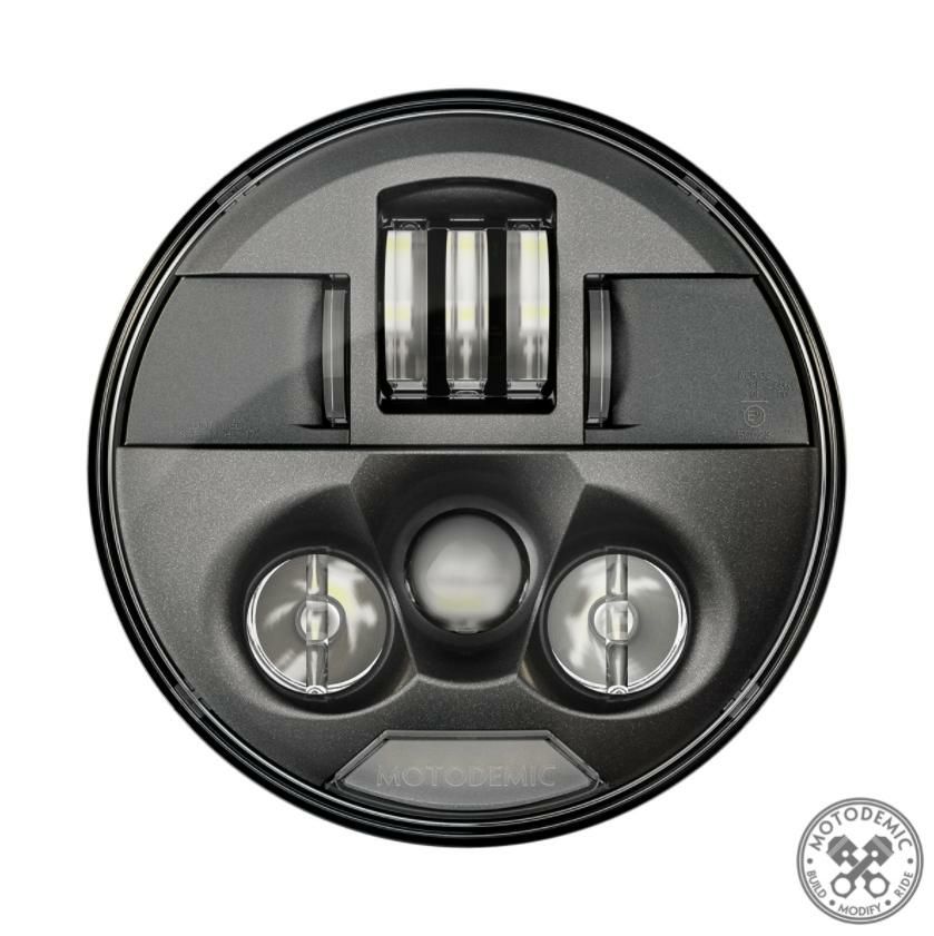 MOTODEMIC LED ヘッドライト EVOスタンダード グラファイト Triumph Thruxton 1200 / R 2016～-02