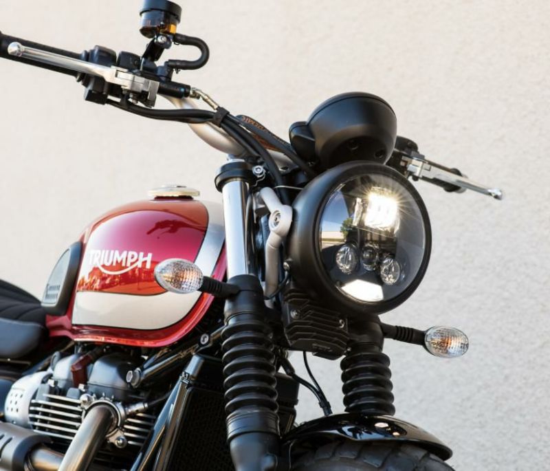 MOTODEMIC LED ヘッドライト EVO スタンダード ブラック Triumph Street Scrambler-01