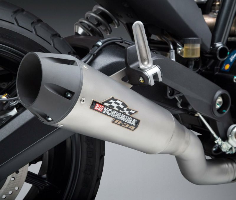 ヨシムラUSA R-34 スリップオン ステンレスマフラー Ducati Scrambler-01