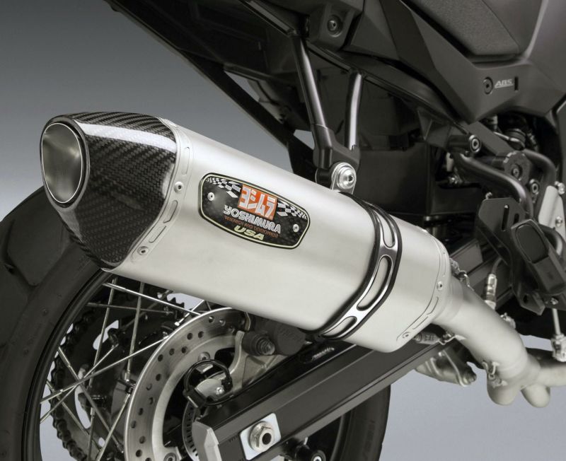 ヨシムラUSA R-77 ステンレス/カーボン スリップオン 3/4 マフラー スズキ V-Strom 650-02