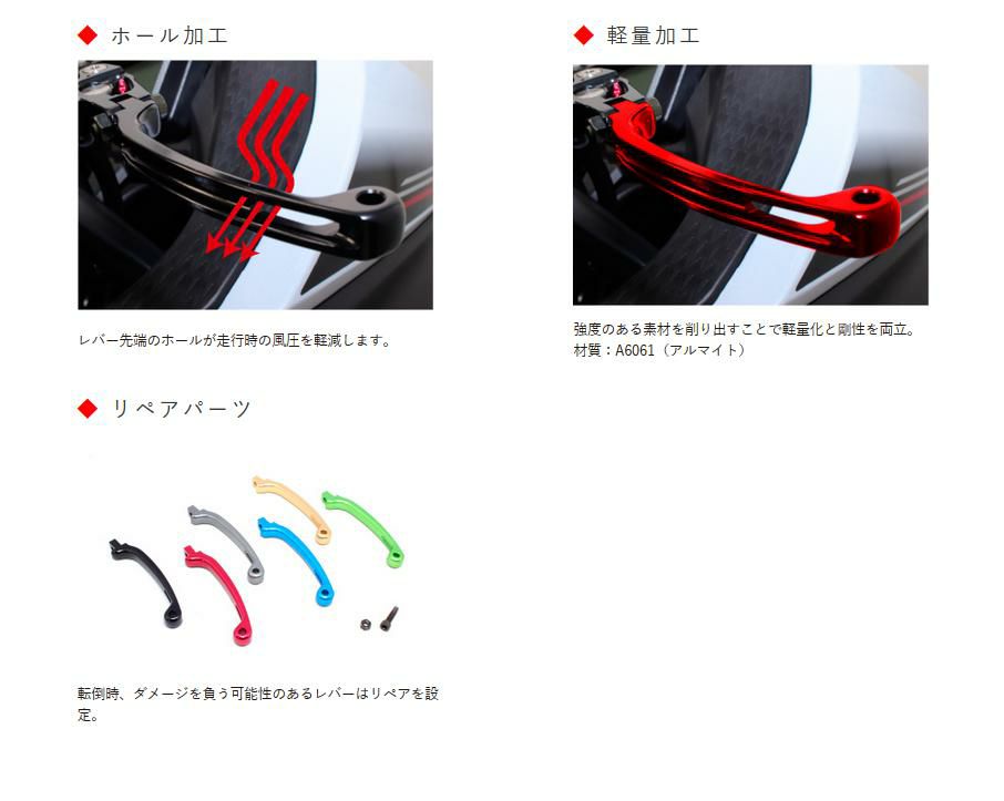 Active(アクティブ) STF・可倒式・アジャスタブル・ブレーキレバー・GSX-250R・17-・ブラック-03