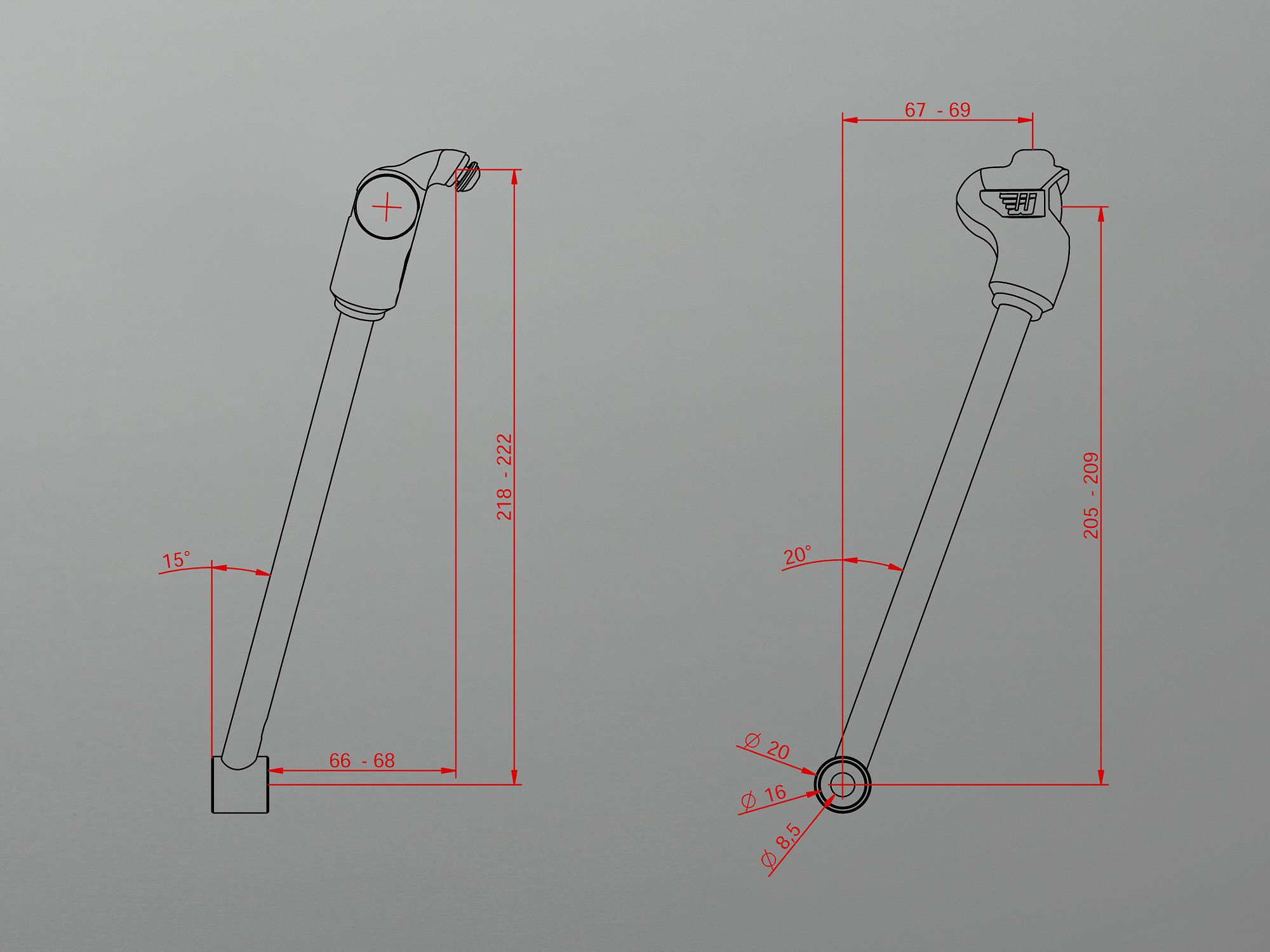 Wunderkind フェンダーストラット ウインカー&テールランプ付き トライアンフ ボバー/ブラック 17-21-04