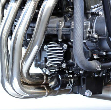 KIJIMA キジマ オイルラインカバー アルミビレット ブラック コントラスト カワサキ Z900RS/CAFÉ-01
