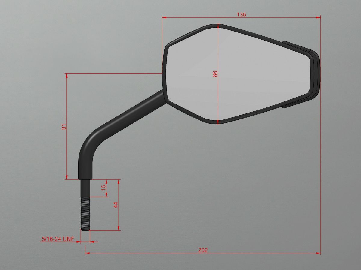Wunderkind・ミラー・BMW R18 20-・ブラック・右側・車検対応-02