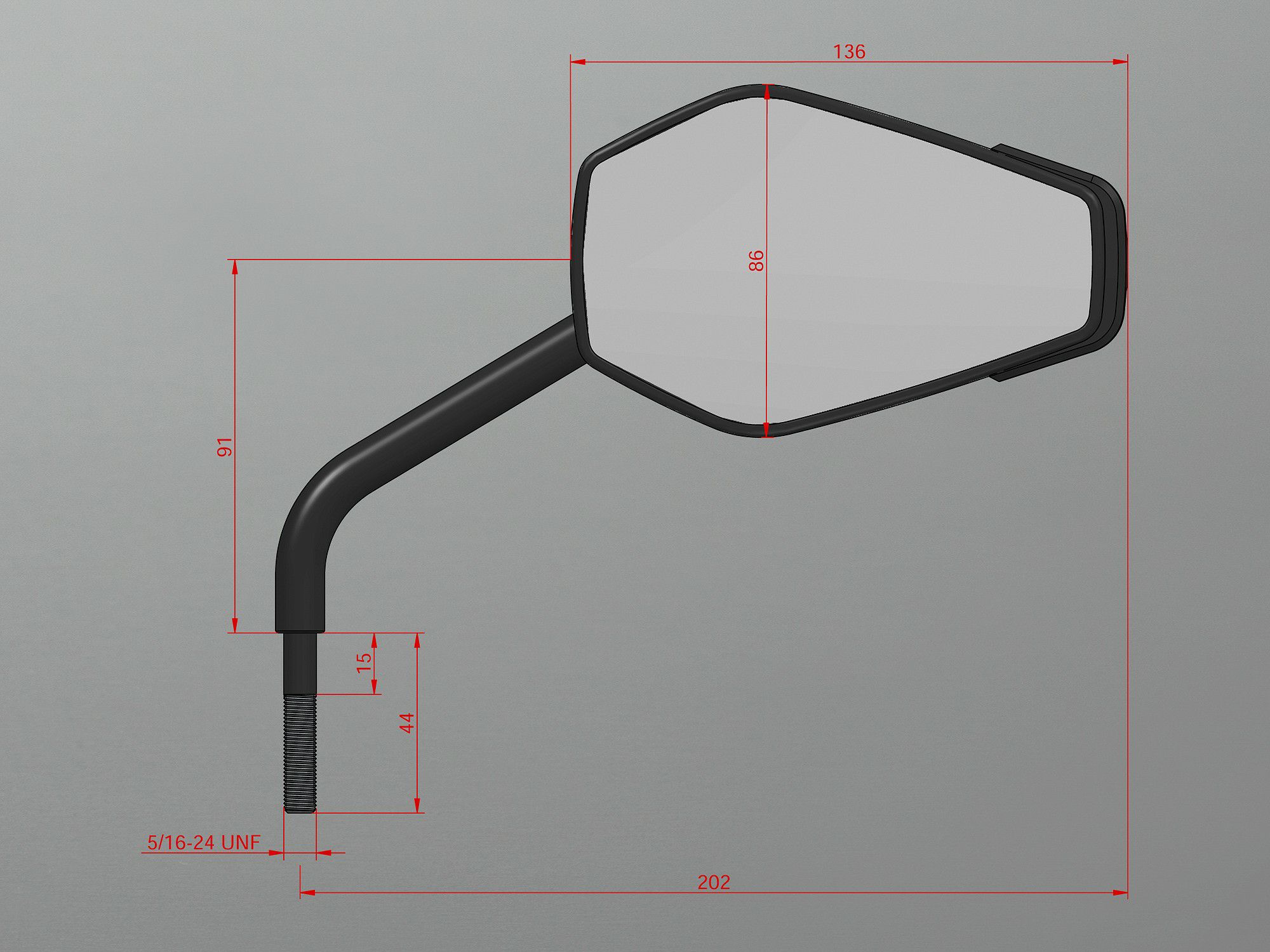 Wunderkind・ミラー・BMW R18 20-・ブラック・右側・車検対応-02
