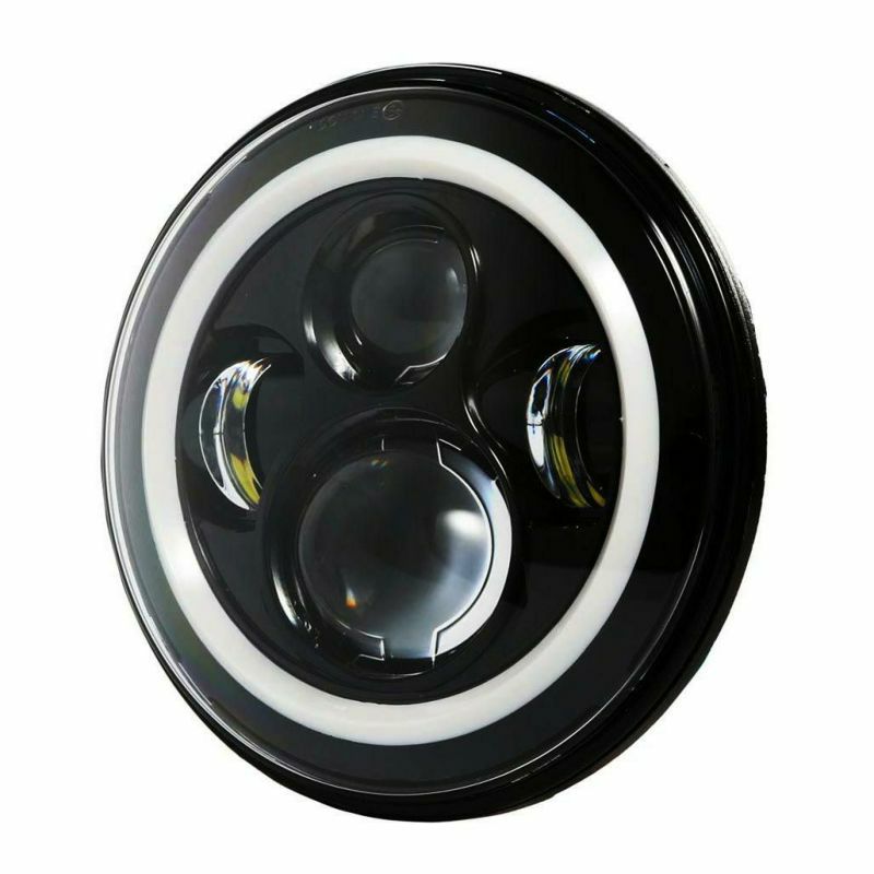 World Motor Works 7インチLEDヘッドライト ホワイトHALOリング　ブラック-01