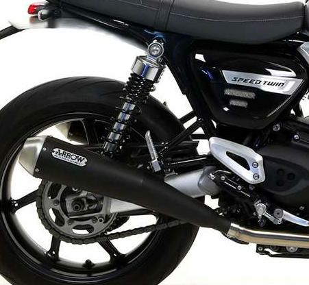 ARROW (アロー) スリップオン マフラー トライアンフ スピードツイン スラクストン 2016- EC/ECE規格 ブラック-01