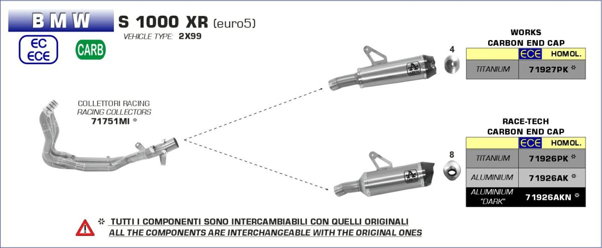 ARROW (アロー) スリップオンマフラー BMW S1000XR 2020- EURO5 チタン-05