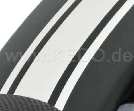 KEDO ケドー クラシックレーサー タンクデカール ホワイト ストライプ SR400/500-01