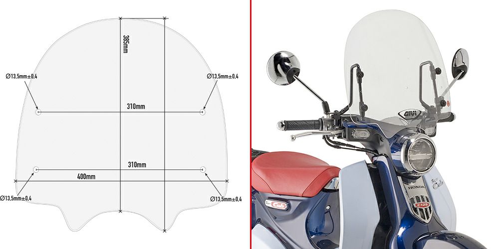 ジビ(GIVI) スクリーン ウインドシールド C125 スーパーカブ 2018 