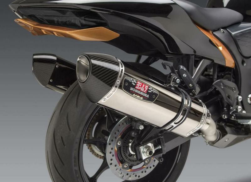 ヨシムラUSA R-77 レース デュアル ステンレス ポリッシュ/カーボン 