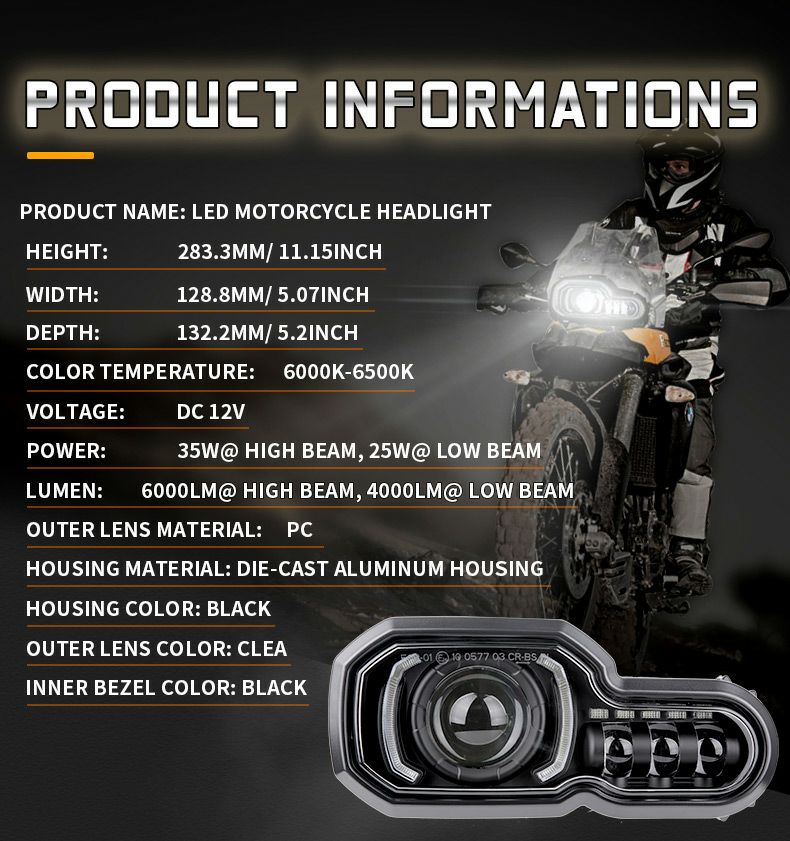 WMW) LED ヘッドライト コンバージョンキット BMW F650GS/F700GS 
