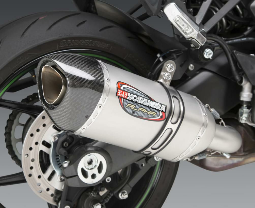 ninja250ex250pEX400Gマフラ 青白く