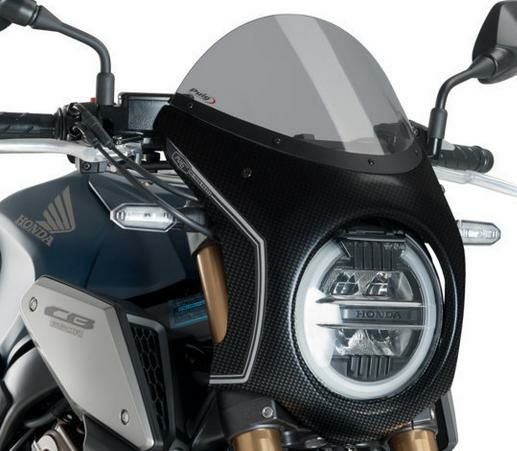 プーチ(Puig) レトロ セミフェアリング スクリーン CB650R CB1000R 2018- ライトスモーク カーボンルック-01