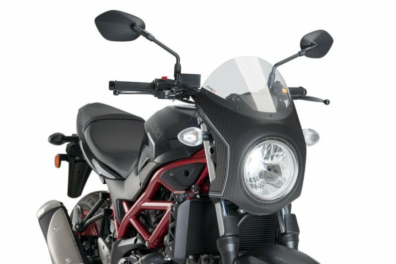 プーチ(Puig) レトロ フロントカウル フェアリング スクリーン SV650 2016- ライトスモーク カーボンルック |  バイクカスタムパーツ専門店 モトパーツ(MOTO PARTS)