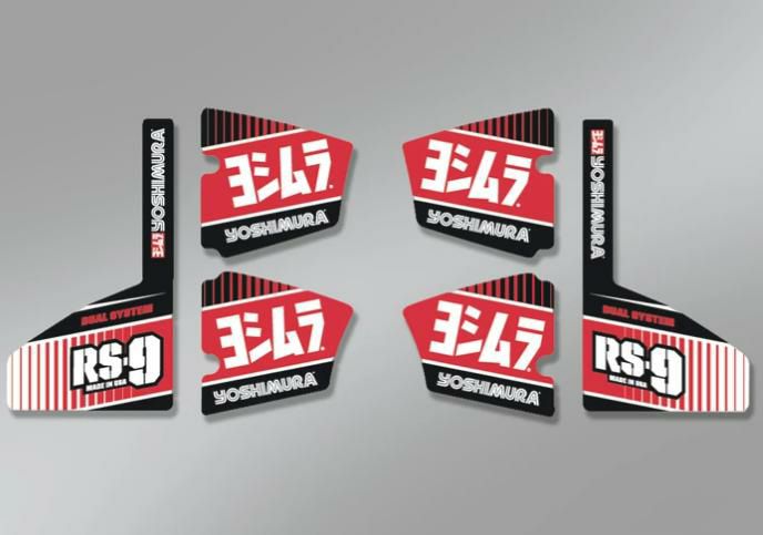 ヨシムラUSA RS-9 サイレンサー マフラー デカールキット 6PCS ホンダ CRF250R/RX, CRF450R/RX-01