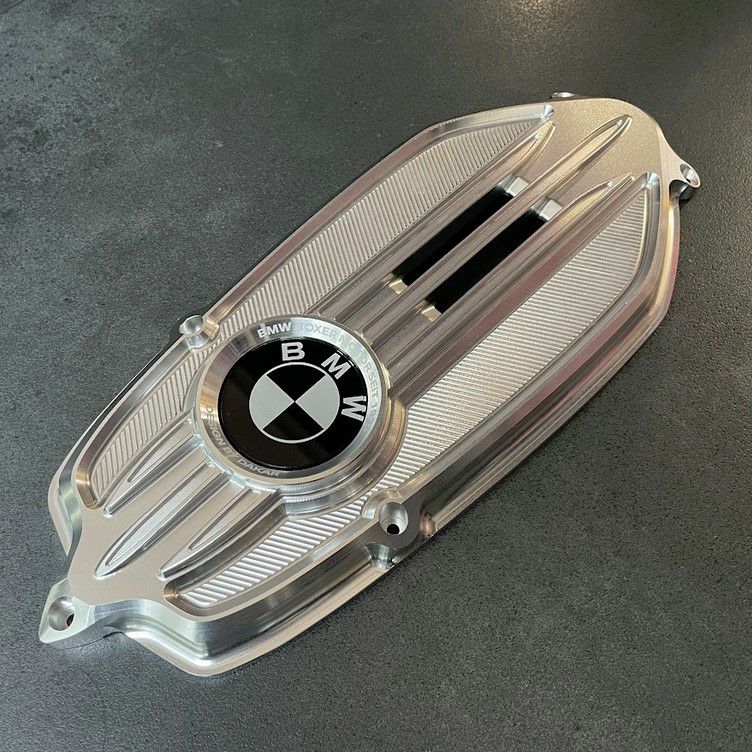 BMW R-nineT 14- ブレストプレート/エンジンカバー LEDライト付き シルバー Dkdesign-01