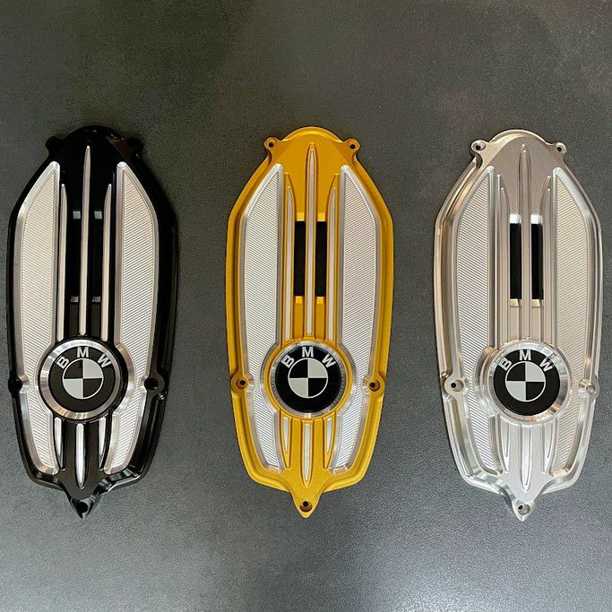 BMW R-nineT 14- ブレストプレート/エンジンカバー LEDライト付き シルバー Dkdesign-03