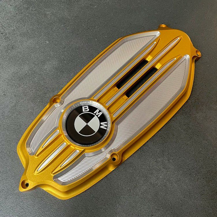 BMW R-nineT 14- ブレストプレート/エンジンカバー LEDライト付き ゴールド DKdesign-01