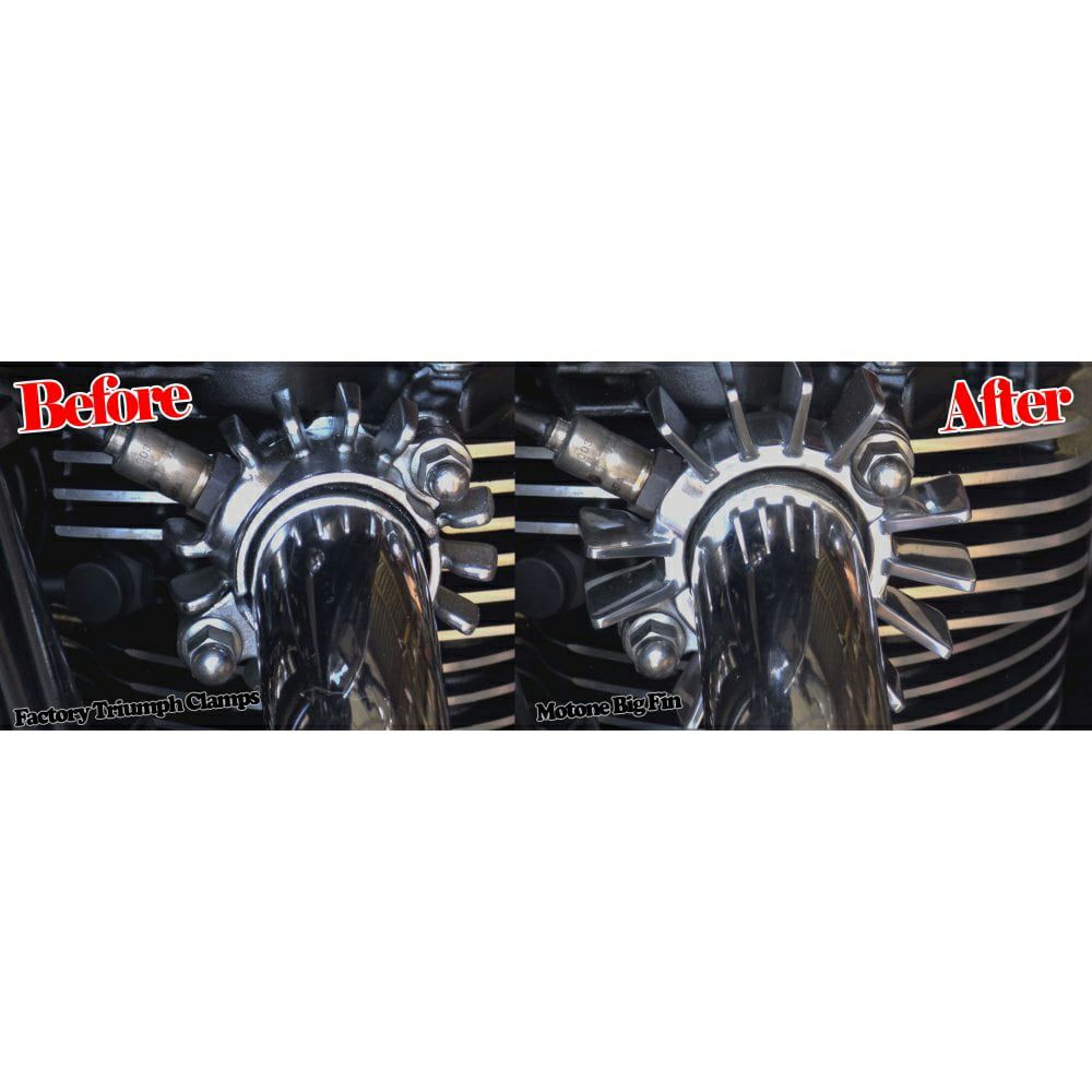 Motone ビッグフィン エキゾーストクランプ ポリッシュ トライアンフ 水冷ツイン-08