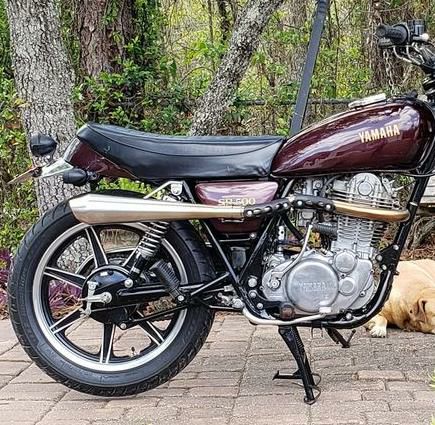 SR400/500 スクランブラーアップマフラー フルエキ オメガレーサー 