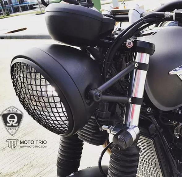 モトトリオ Moto Trio ステンレスヘッドライトブラケット ブラック 