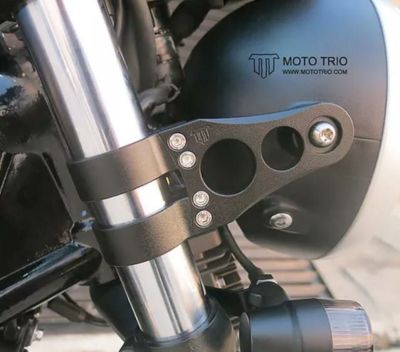 モトトリオMoto Trio ステンレスヘッドライトブラケット ブラック