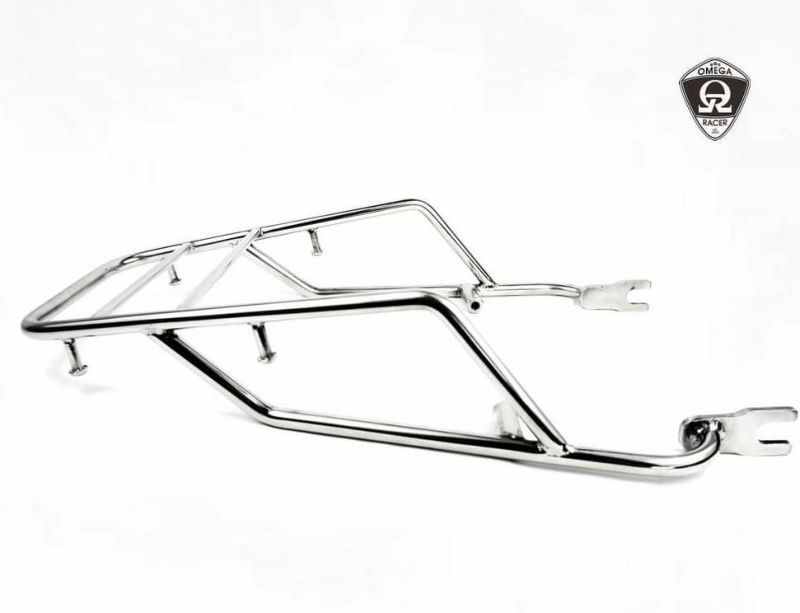 W400、W650、W800 リアキャリア シルバー オメガレーサー カワサキ