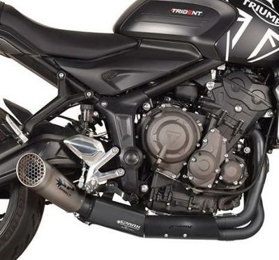 トライデント660 Trident660 フルエキゾースト マフラー Eマーク付き  GRID-O シルバー&ブラック Spark スパーク